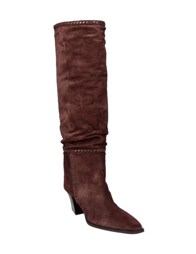 Jimmy Choo Hart Stitch 60 Suede Knee-high Boots In Animal Print