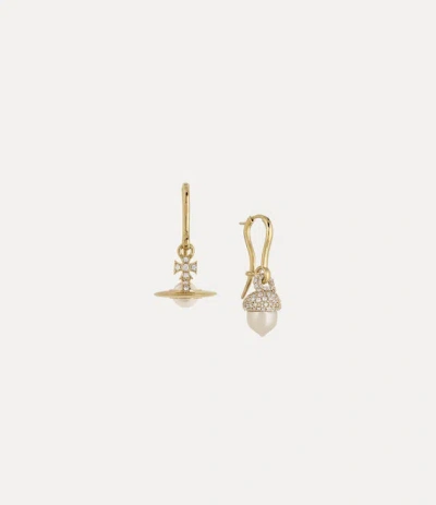 Vivienne Westwood Lucille Orb Earrings Gold Pearl / Cubic Zirconia Women In Gold