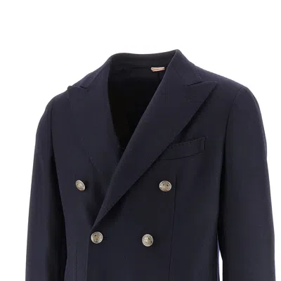 Santaniello Double-breasted Jacket In Blue