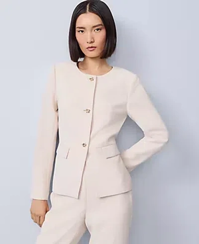 Ann Taylor Petite Split Hem Jacket In Neutral