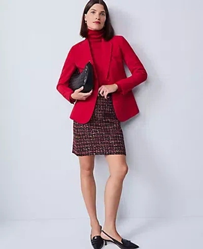 Ann Taylor Petite Tweed A-line Skirt In Red