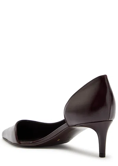 Khaite Jett Dorsay 45 Glossed Leather Pumps In Burgundy