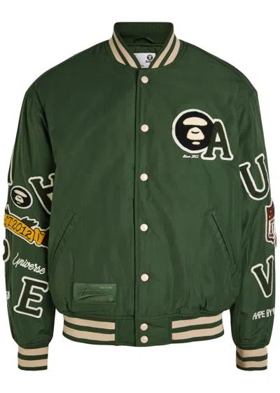 Aape Appliquéd Taffeta Bomber Jacket In Animal Print