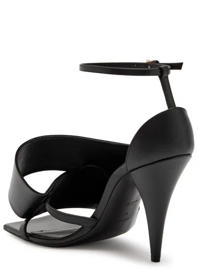 Givenchy Sliced Square Heeled Sandals In Leather In Black