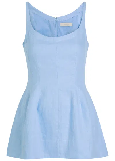 Faithfull The Brand Syna Darted Linen Top In Blue