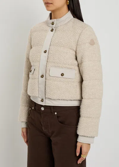 Moncler Button-down Bomber Jacket In Neutral