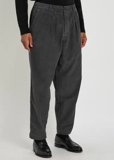 Universal Works Relaxed Tapered-leg Corduroy Trousers In Black