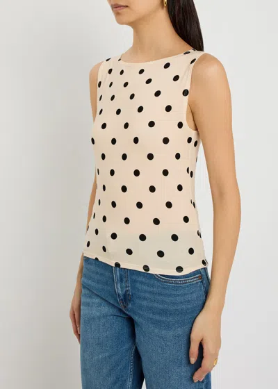 Reformation Dusk Polka Dot Jersey Tank In Brown