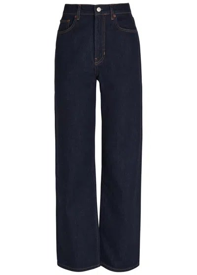 Reformation Cary Studded High Waist Slouchy Wide Leg Jeans In Blue