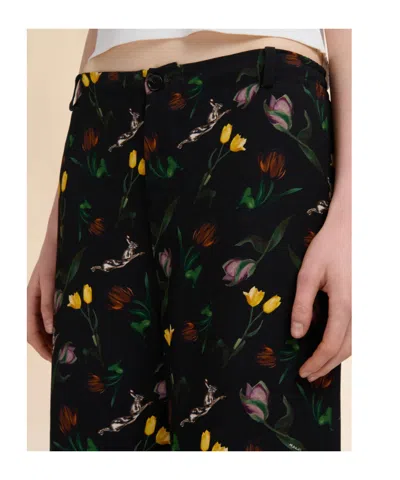 Marni Floral-print Wide-leg Trousers In Multi