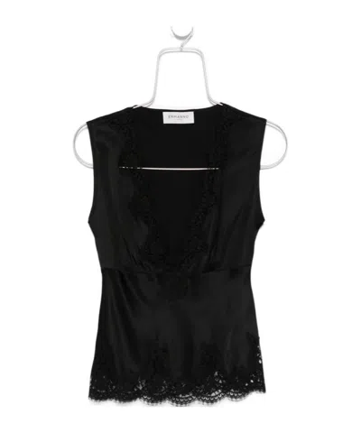 Ermanno Firenze Lace-trim Sleeveless Top In Animal Print