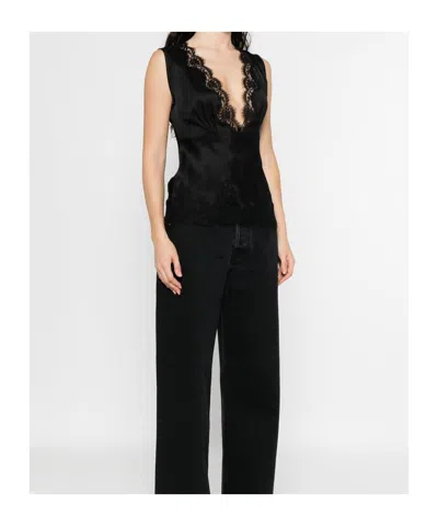 Ermanno Firenze Lace-trim Sleeveless Top In Animal Print