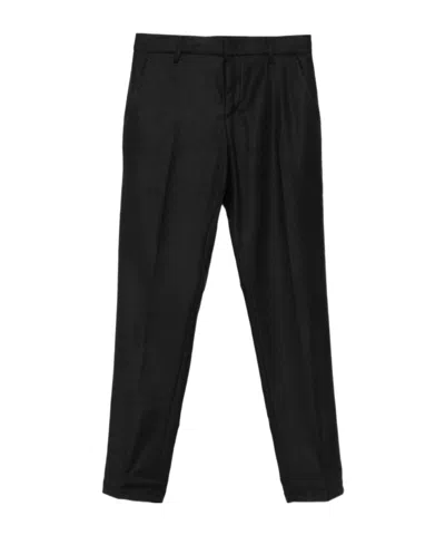 Dondup Wool-blend Trousers In Black