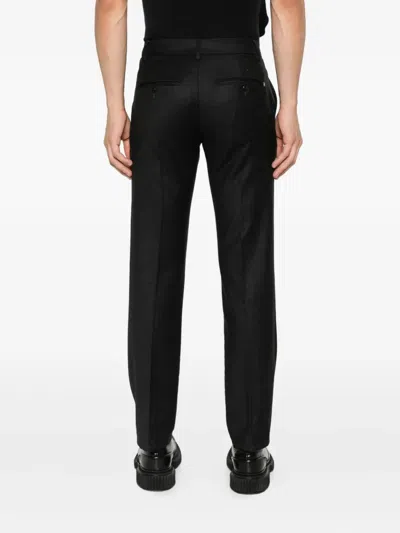 Dondup Wool-blend Trousers In Black