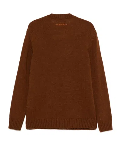 Iceberg Snoopy-motif Wool-alpaca Blend Sweater In Brown