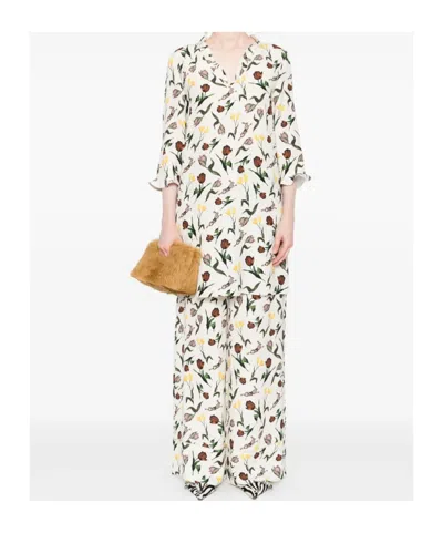 Marni Tulips-hares-print Trousers In White
