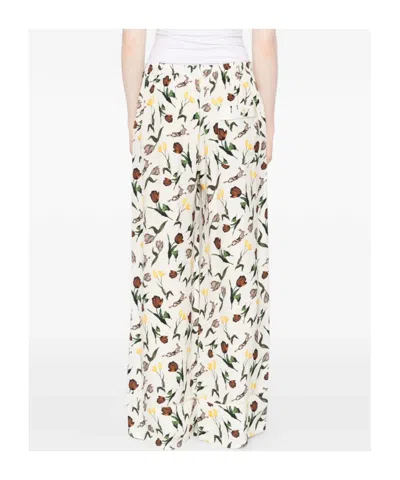 Marni Tulips-hares-print Trousers In White