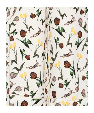 Marni Tulips-hares-print Trousers In White