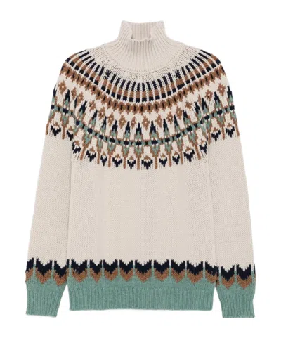 Dondup Chic Turtle Neck Knit Sweater In Brown