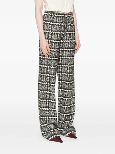 Ermanno Scervino Check  Plaid-pattern Trousers In Brown