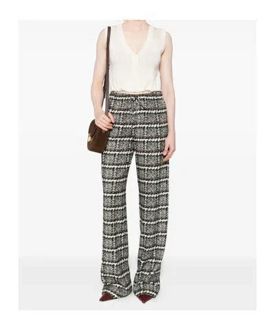 Ermanno Scervino Check  Plaid-pattern Trousers In Brown