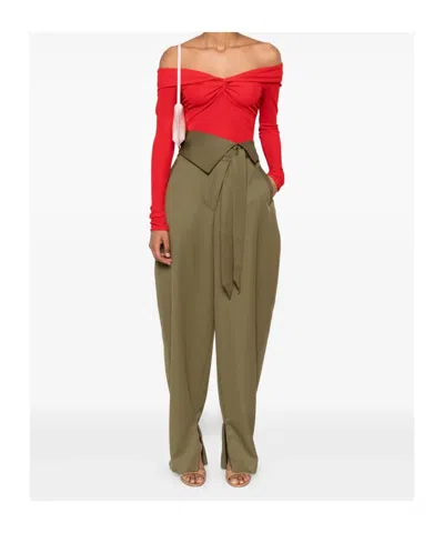 Blumarine Twist-detail Off-shoulder Top In Animal Print