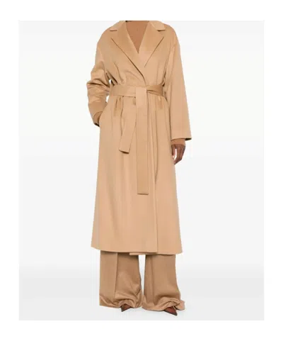 Dondup Belted Lapels Coat In Brown