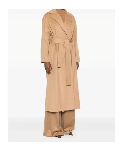 Dondup Belted Lapels Coat In Brown