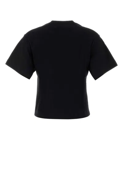 Gimaguas Short Sleeve Cropped T-shirt Keyhole Detail In Black