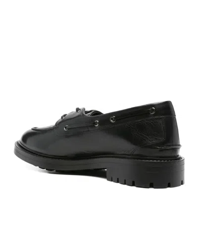 Bally Leather Boat Shoes In Black