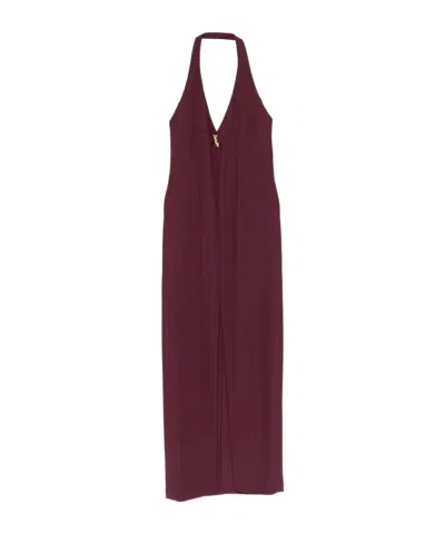 Patrizia Pepe Halterneck Midi Dress In Animal Print