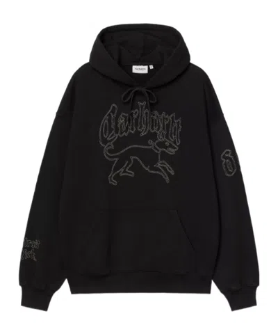 Carhartt Hackwork Graphic-embroidery Hoodie In Black