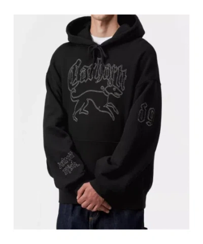 Carhartt Hackwork Graphic-embroidery Hoodie In Black