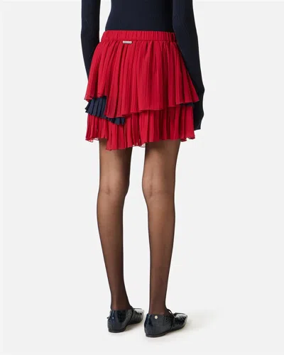 Iceberg Ruffled Pleated Skirt In Red