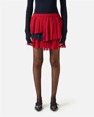 Iceberg Ruffled Pleated Skirt In Red