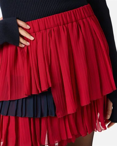 Iceberg Ruffled Pleated Skirt In Red