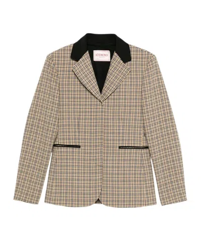 Iceberg Check-pattern Jacket In Brown