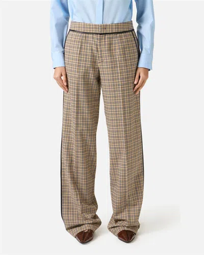 Iceberg Plaid Casual Pants In Brown