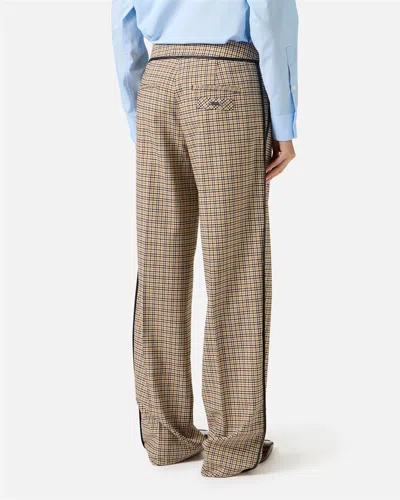 Iceberg Plaid Casual Pants In Brown