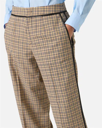 Iceberg Plaid Casual Pants In Brown