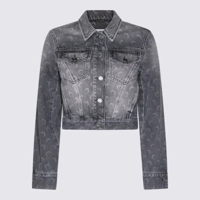 Marine Serre Jackets Blacks And Greys In Blue