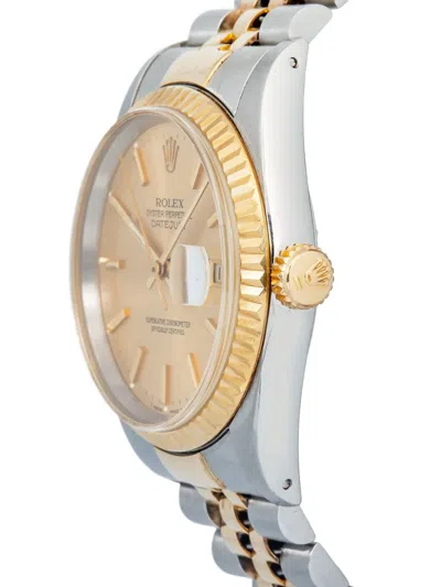 Pre-owned Rolex Datejust Fluted-bezel 36mm In Gold