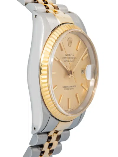 Pre-owned Rolex Datejust Fluted-bezel 36mm In Gold