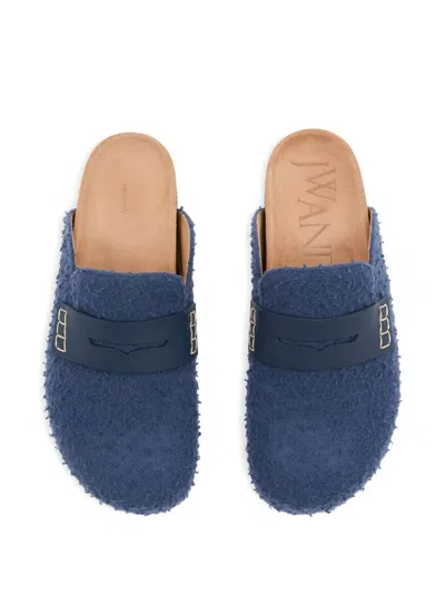 Jw Anderson Felt Loafers In Blue