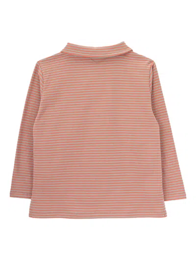 Knot Beastie Stripes Embroidered Polo Shirt In Red