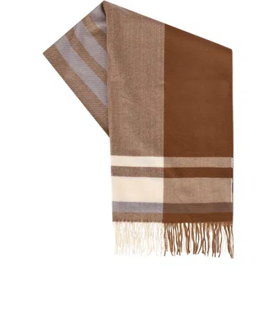 Barbour Harriet Beige Scarf In Brown