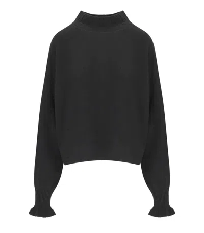 Twinset Black Turtleneck Sweater In Multi
