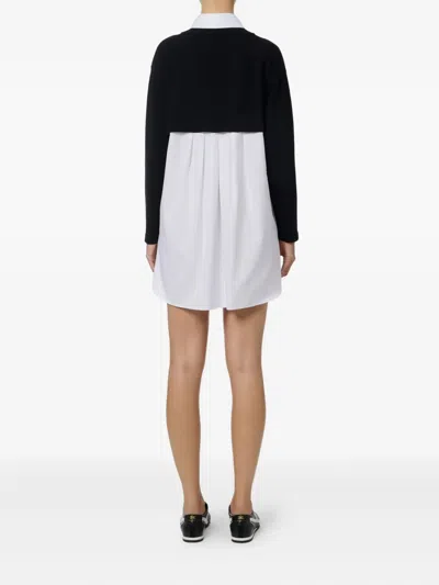 Elisabetta Franchi Layered Sweater Dress In Black