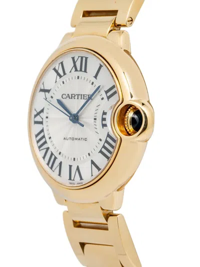 Pre-owned Cartier Ballon Bleu 18k Yellow Gold 36mm In Silver