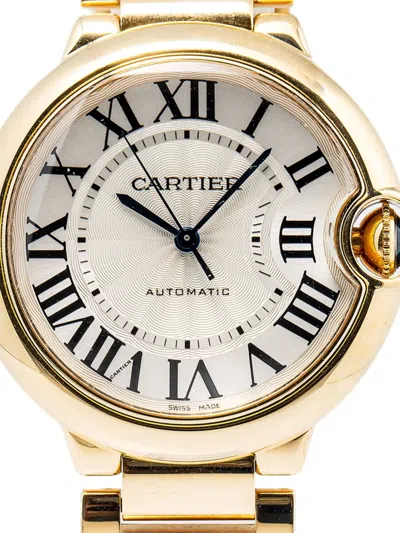 Pre-owned Cartier Ballon Bleu 18k Yellow Gold 36mm In Silver